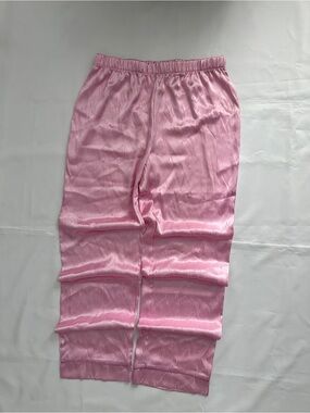 Juicy Couture Pink Satin Pajama Pants Logo Print Sleepwear Size M